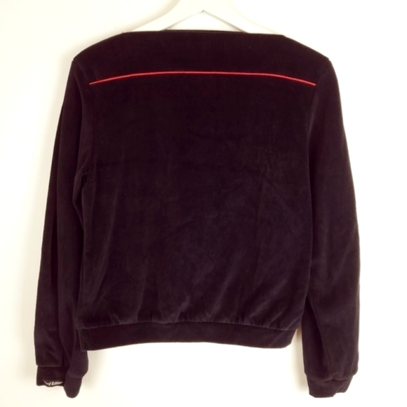Third Edition Medium Velour Wide neck Inset red Long Sleeve Sweatshirt Vintage - Picture 2 of 9